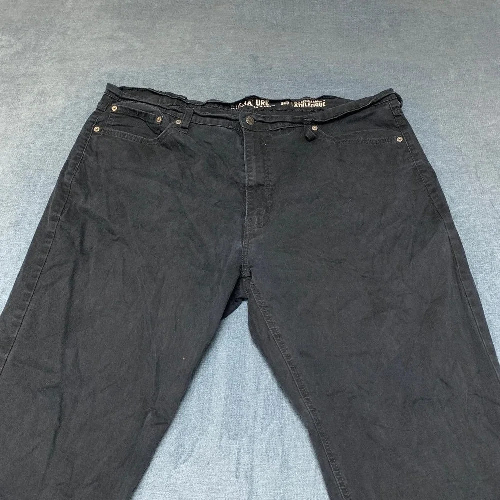 Signature Levi Strauss S67 Athletic Pants Mens 42x32 Black All Season Straight